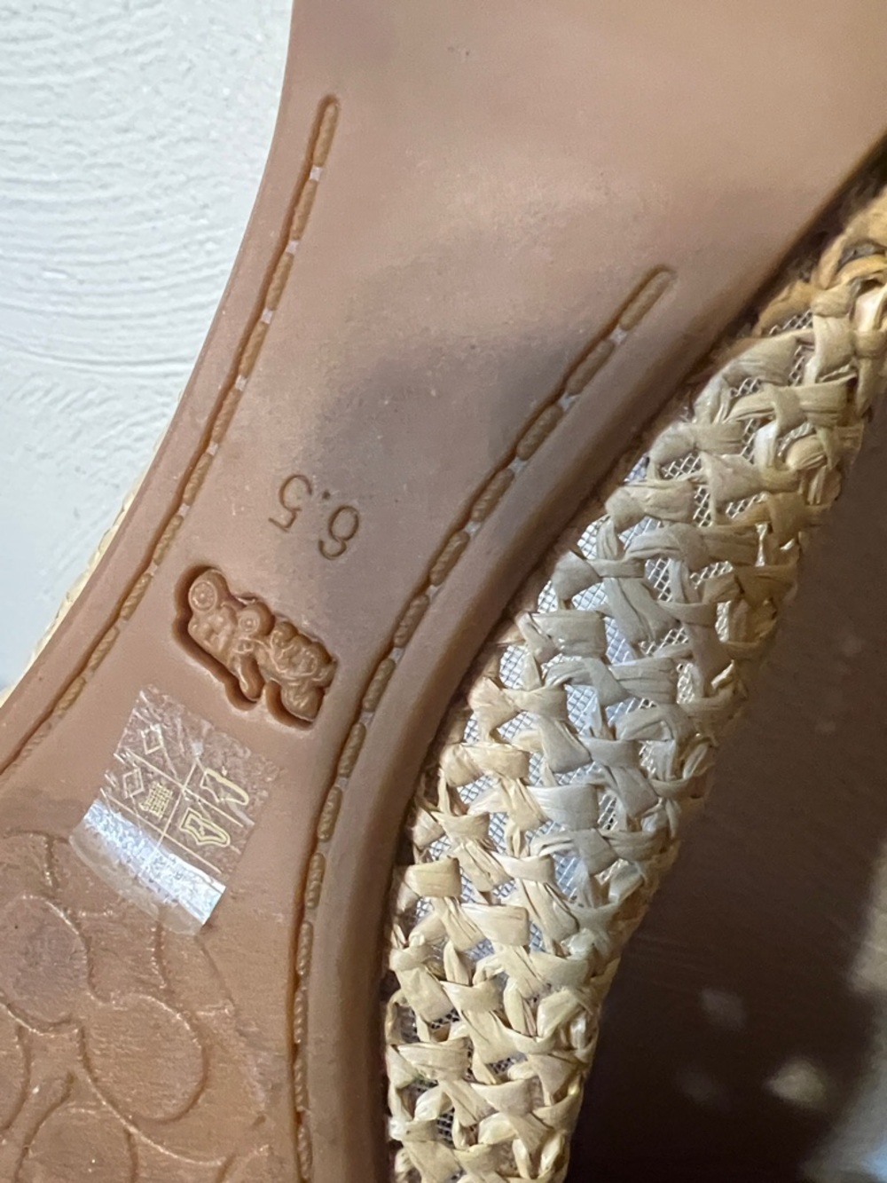 ABIGAIL FLAT Raffia Coach Ballet Flats Size 6.5 - Picture 9 of 14